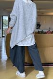 Made in Italy Big Softie Super Slant Knit Top Light Grey Marl